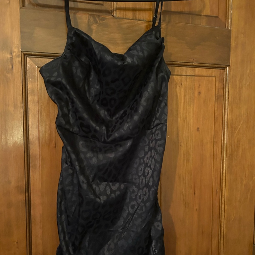 Black Satin Mini Dress